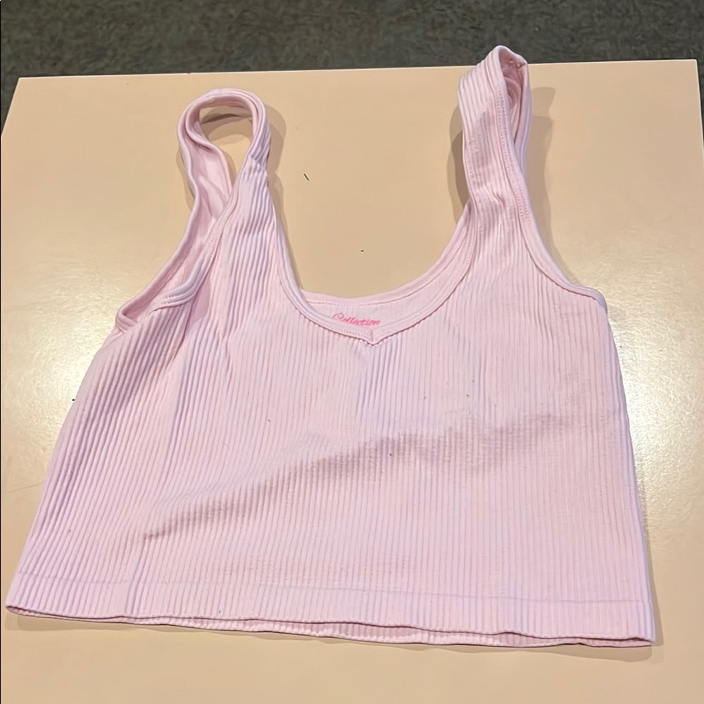 Pink Ribbed Crop Top